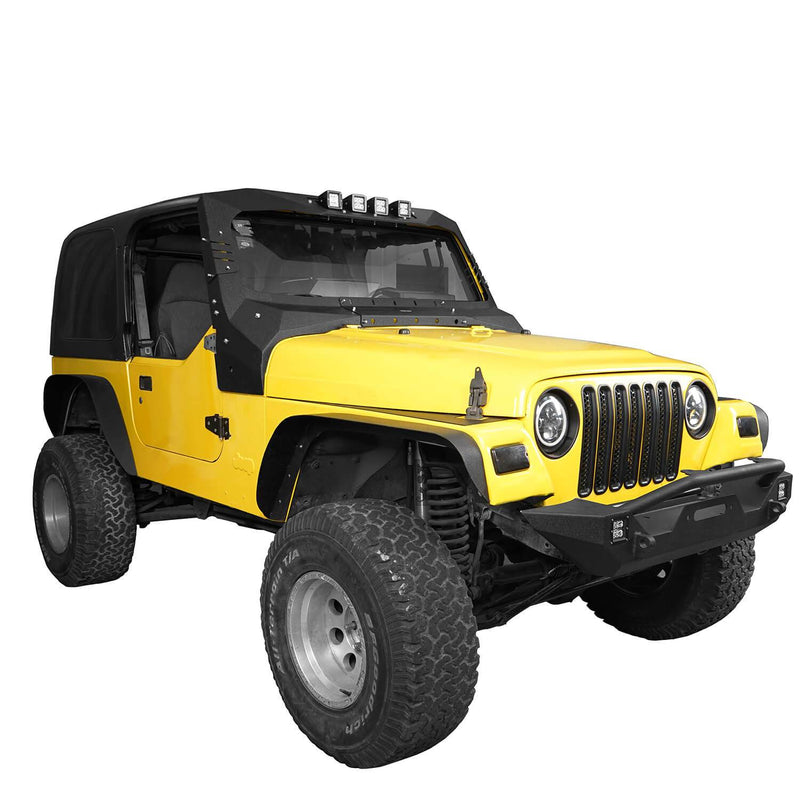 Load image into Gallery viewer, Hooke Road Jeep TJ  Front Bumper & Windshield Frame Cover for 1997-2006 Jeep Wrangler TJ bxg10171027 15