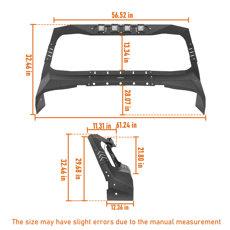 Load image into Gallery viewer, Hooke Road Jeep TJ Front Bumper & Windshield Frame Cover for 1997-2006 Jeep Wrangler TJ bxg10171027 21
