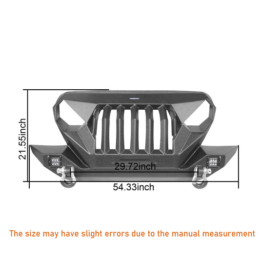 Hooke Road Jeep TJ Front Bumper & Windshield Frame Cover for 1997-2006 Jeep Wrangler TJ bxg10171027 23