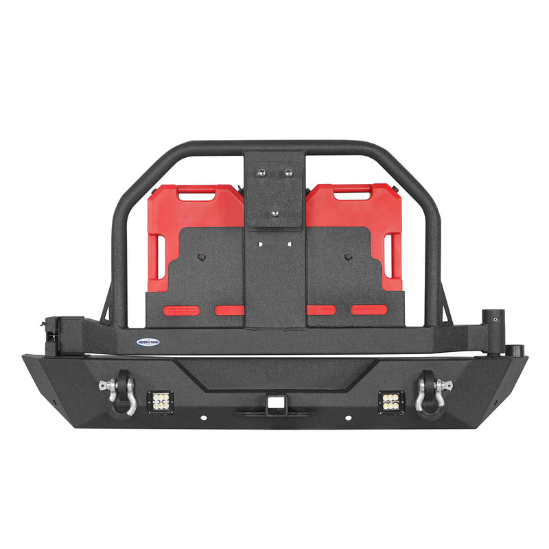Load image into Gallery viewer, 18-23 Jeep Wrangler JL Aftermarket Rear Bumper w/ 2 Gasoline Fuel Cans & Tire Carrier - Hooke Road b3041s 10