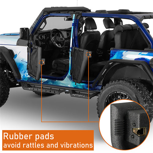 Load image into Gallery viewer, 18-23 Jeep Wrangler JL & Gladiator JT Tube Half Front & Rear Doors w/ Black Shade Skins - Hooke Road b3042s 10