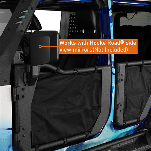 Load image into Gallery viewer, 18-23 Jeep Wrangler JL & Gladiator JT Tube Half Front & Rear Doors w/ Black Shade Skins - Hooke Road b3042s 12