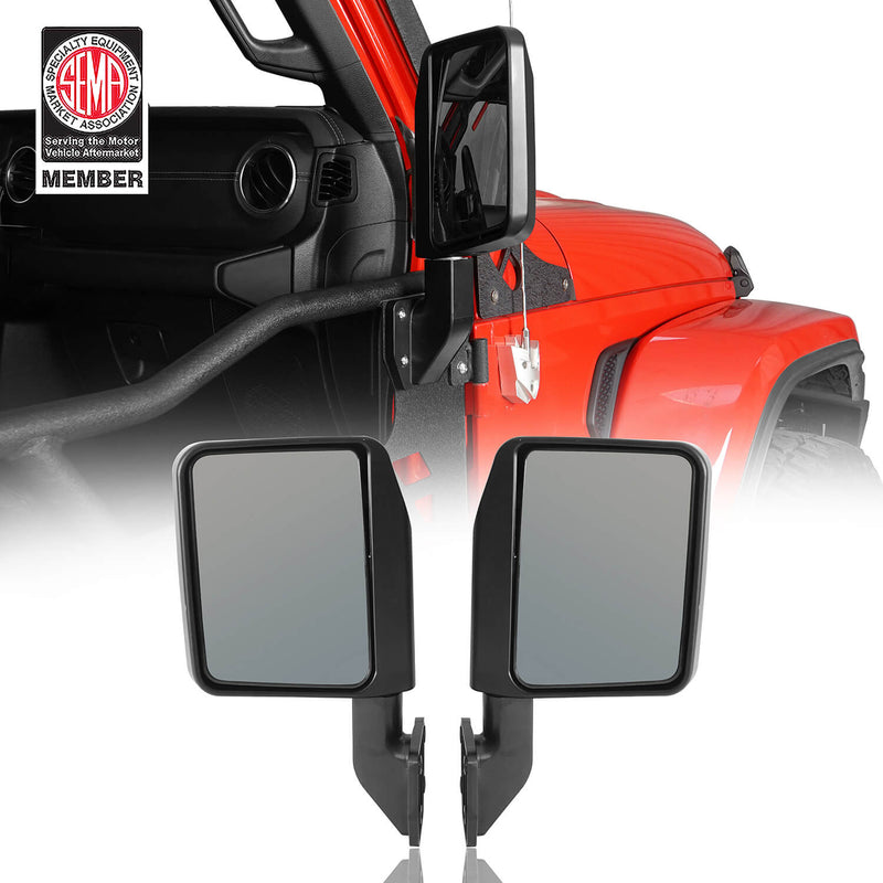 Load image into Gallery viewer, 18-23 Jeep Wrangler JL & Gladiator JT Tube Half Front & Rear Doors w/ Black Shade Skins - Hooke Road b3042s 16