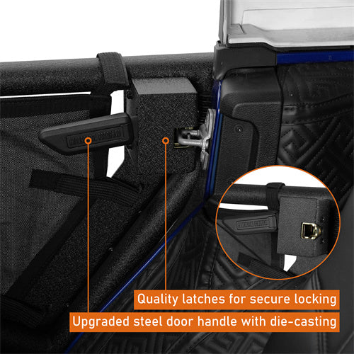 Load image into Gallery viewer, 18-23 Jeep Wrangler JL & Gladiator JT Tube Half Front & Rear Doors w/ Black Shade Skins - Hooke Road b3042s 9