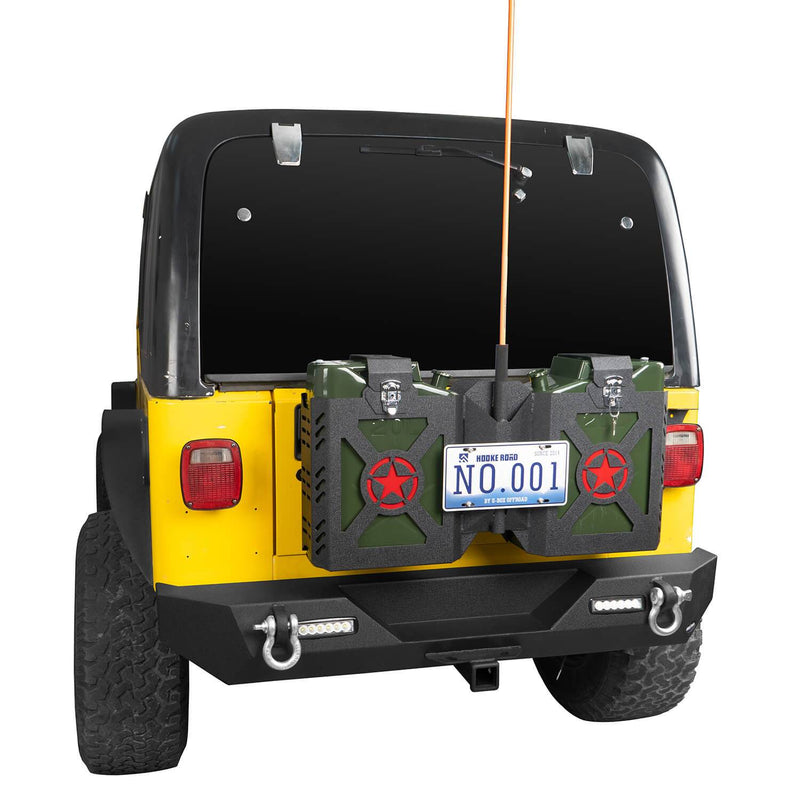 Load image into Gallery viewer, Hooke Road Double Jerry Gas Can Holder Tailgate Mount(97-06 Jeep Wrangler TJ)