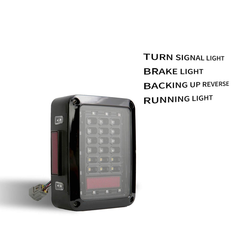 Load image into Gallery viewer, Hooke Road Opar LED Clear Tail Light Assembles Replacement Brake Light Rear Turn Signal Lights for 2007-2018 Jeep Wrangler JK JKU u-Box offroad 5