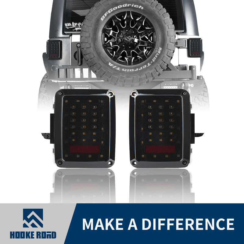 Load image into Gallery viewer, Hooke Road Opar LED Tail Light Assembly Replacement Brake Light Rear Turn Signal Lights for 2007-2018 Jeep Wrangler JK JKU u-Box offroad 1