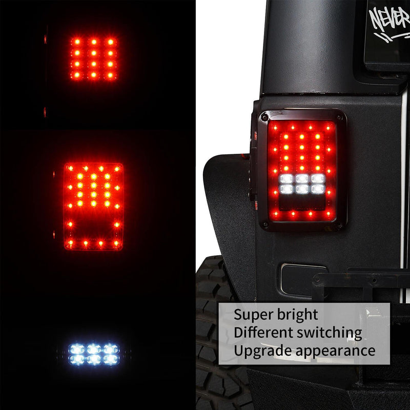 Load image into Gallery viewer, Hooke Road Opar LED Tail Light Assembly Replacement Brake Light Rear Turn Signal Lights for 2007-2018 Jeep Wrangler JK JKU u-Box offroad 5