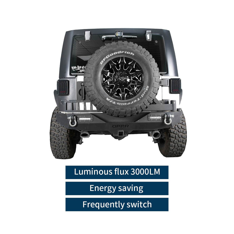 Load image into Gallery viewer, Hooke Road Opar LED Tail Light Assembly Replacement Brake Light Rear Turn Signal Lights for 2007-2018 Jeep Wrangler JK JKU u-Box offroad 6