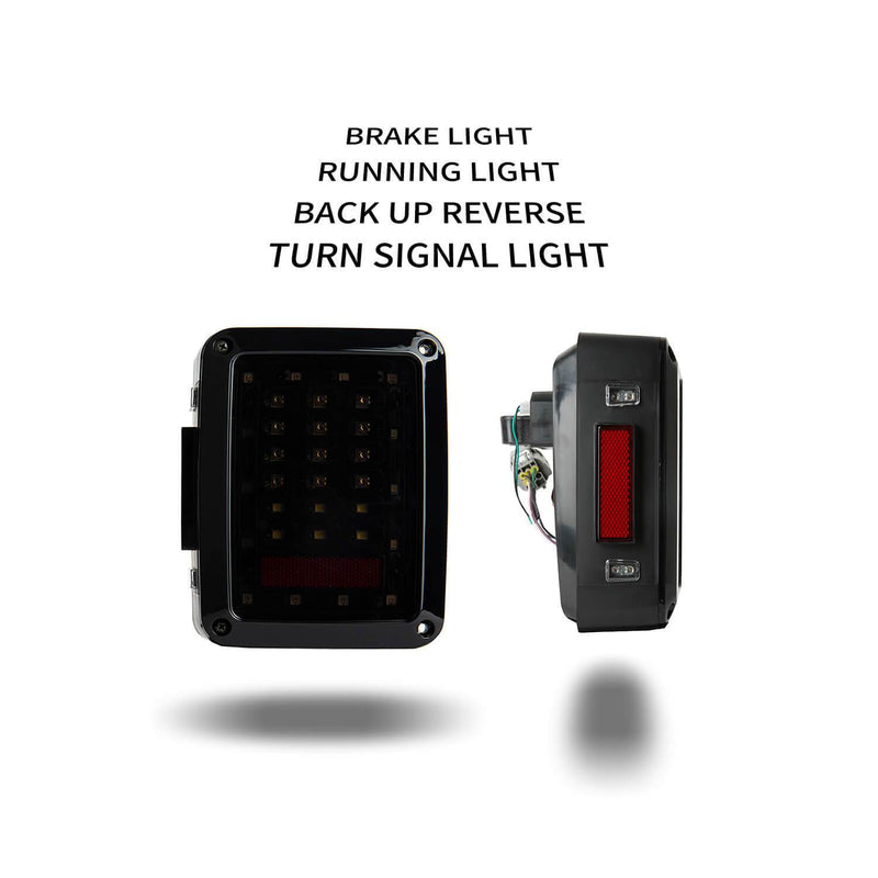 Load image into Gallery viewer, Hooke Road Opar LED Tail Light Assembly Replacement Brake Light Rear Turn Signal Lights for 2007-2018 Jeep Wrangler JK JKU u-Box offroad 8
