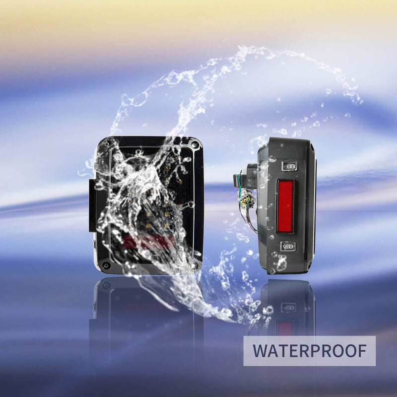 Load image into Gallery viewer, Hooke Road Opar LED Tail Light Assembly Replacement Brake Light Rear Turn Signal Lights for 2007-2018 Jeep Wrangler JK JKU u-Box offroad 9