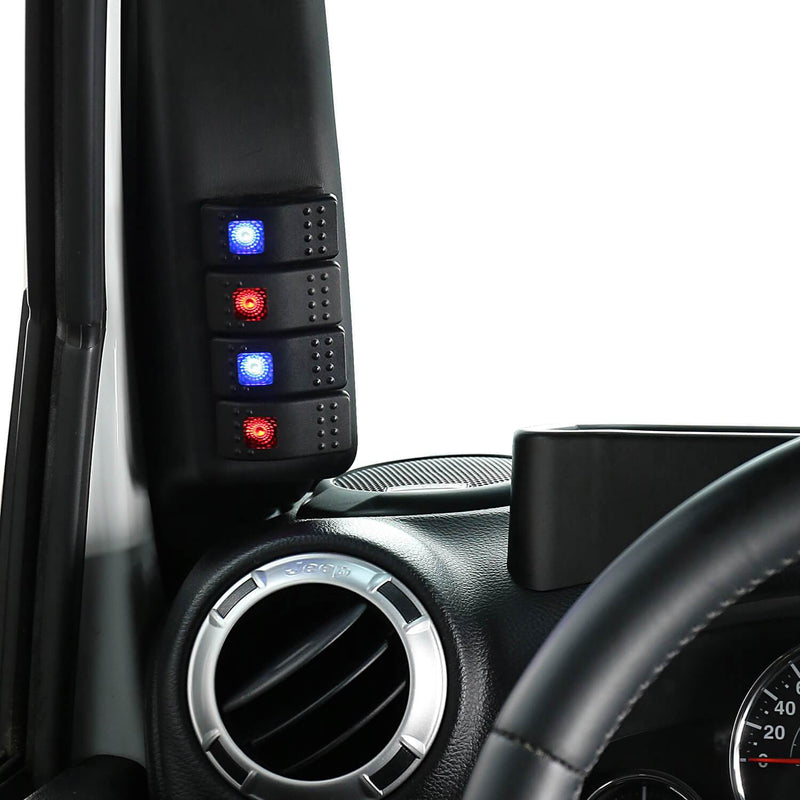Load image into Gallery viewer, Hooke Road Opar Wrangler JK Left Side Pillar Switch Pod Plug with 4-Switch for 2007-2018 Wrangler JK mmr058 Jeep Wrangler Interior u-Box offroad 2