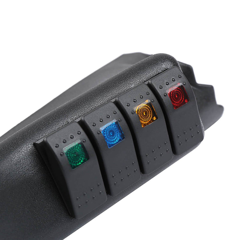 Load image into Gallery viewer, Hooke Road Opar Wrangler JK Left Side Pillar Switch Pod Plug with 4-Switch for 2007-2018 Wrangler JK mmr058 Jeep Wrangler Interior u-Box offroad 7