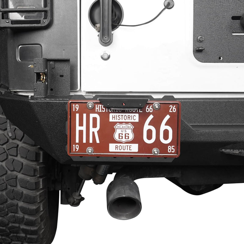 Load image into Gallery viewer, Hooke Road License Plate Frame with Light for Jeep Wrangler CJ YJ TJ JK JL 1955-2019 MMR1804 Front License Plate Mount 3