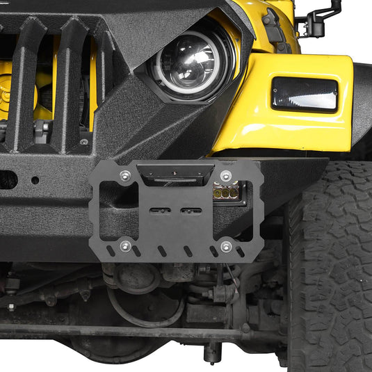 Hooke Road License Plate Frame with Light for Jeep Wrangler CJ YJ TJ JK JL 1955-2019 MMR1804 Front License Plate Mount 4
