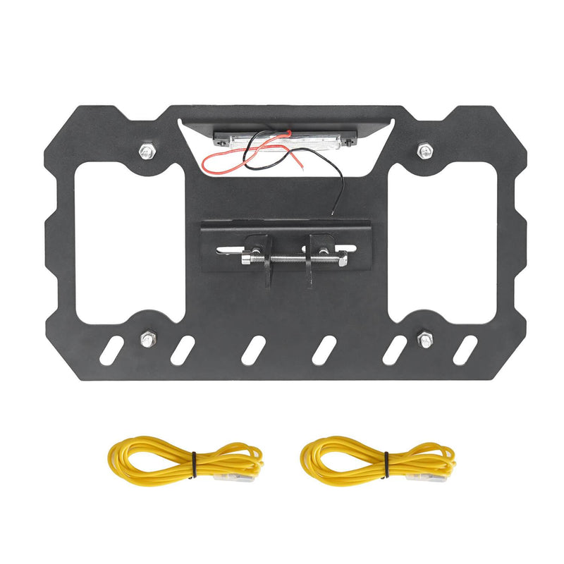 Load image into Gallery viewer, Hooke Road License Plate Frame with Light for Jeep Wrangler CJ YJ TJ JK JL 1955-2019 MMR1804 Front License Plate Mount 6