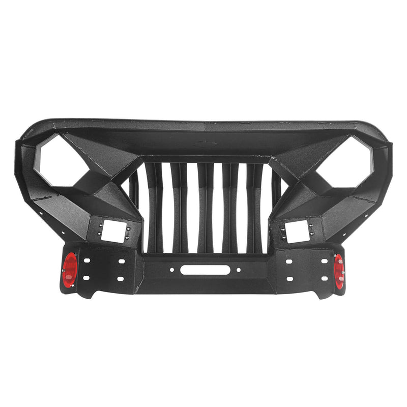 Load image into Gallery viewer, Hooke Road Mad Max Front Bumper with Grill & Side Steps(18-25 Jeep Wrangler JL 4-Door)