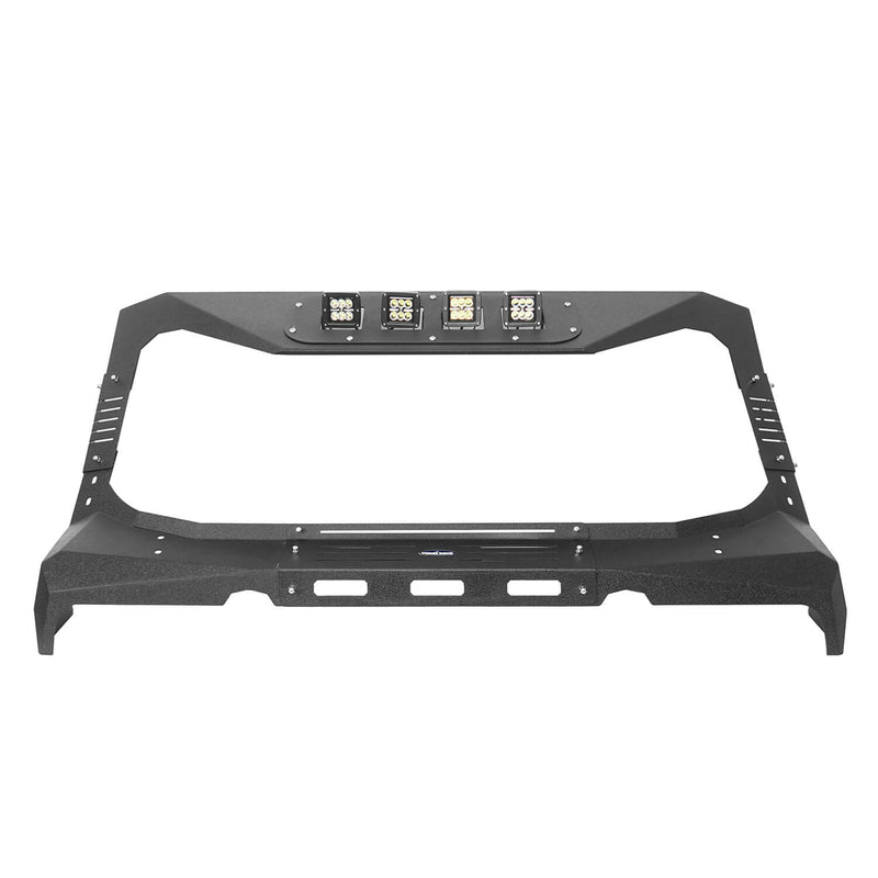 Load image into Gallery viewer, Hooke Road Mad Max Front Bumper w/Steel Grille Guard & Windshield Frame Cover(07-18 Jeep Wrangler JK)