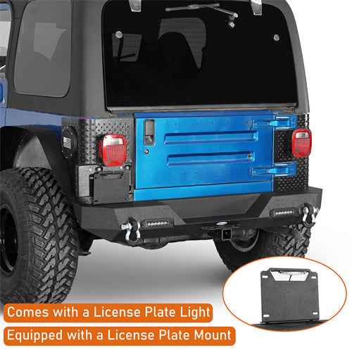 Load image into Gallery viewer, Hooke Road Different Trail Rear Bumper w/2 Inch Hitch Receiver for Jeep Wrangler TJ YJ 1987-2006 BXG120 u-Box offroad 10