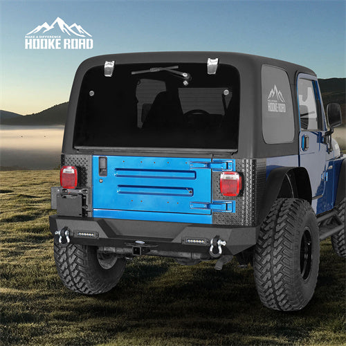 Load image into Gallery viewer, Hooke Road Different Trail Rear Bumper w/2 Inch Hitch Receiver for Jeep Wrangler TJ YJ 1987-2006 BXG120 u-Box offroad 1
