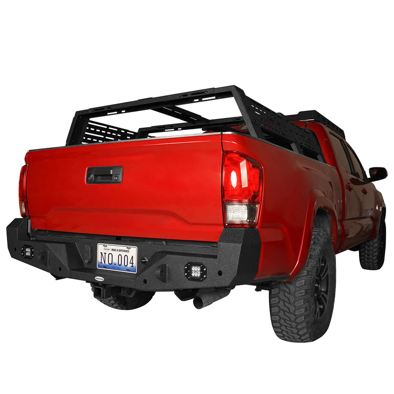 Load image into Gallery viewer, HookeRoad Rear Bumper w/Lights & Licence Plate Mount for 2005-2023 Toyota Tacoma b40114200s 4