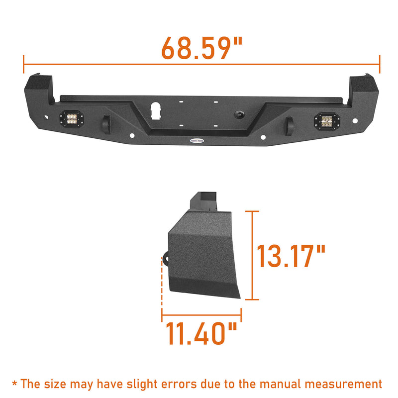 Load image into Gallery viewer, HookeRoad Rear Bumper w/Lights & Licence Plate Mount for 2005-2023 Toyota Tacoma b40114200s 88