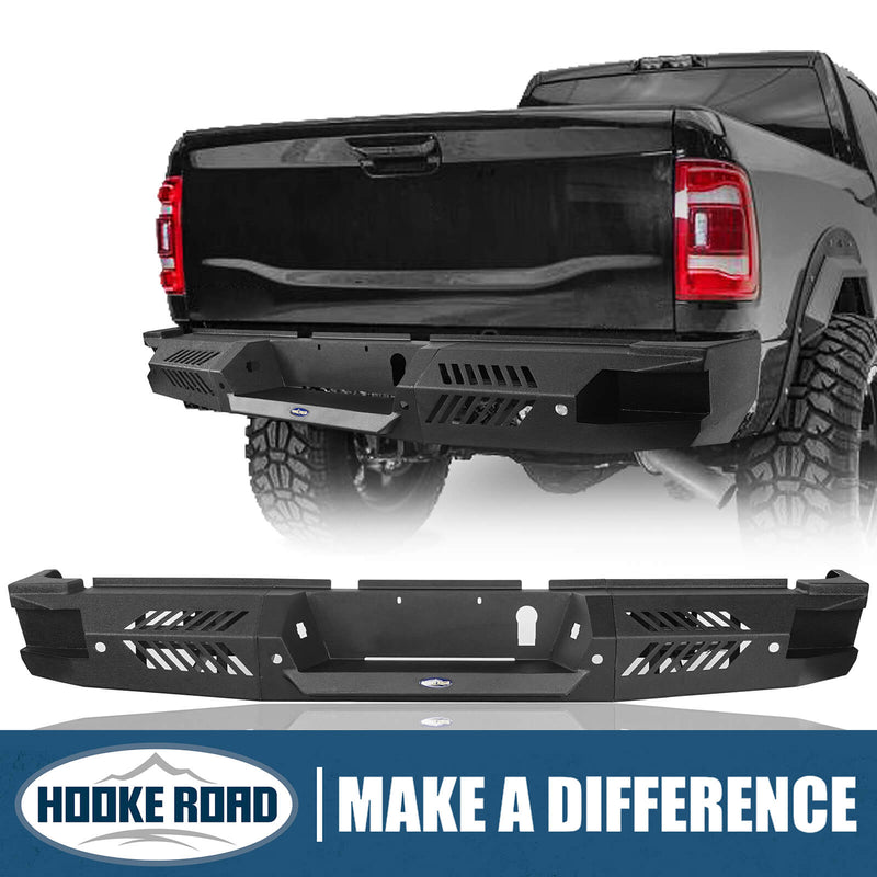 Load image into Gallery viewer, Dodge Ram 2500 Rear Bumper with OEM sensor holes HR Rear Bumper with LED Spotlights for 2019-2021 Dodge Ram 2500 BXG6301 1