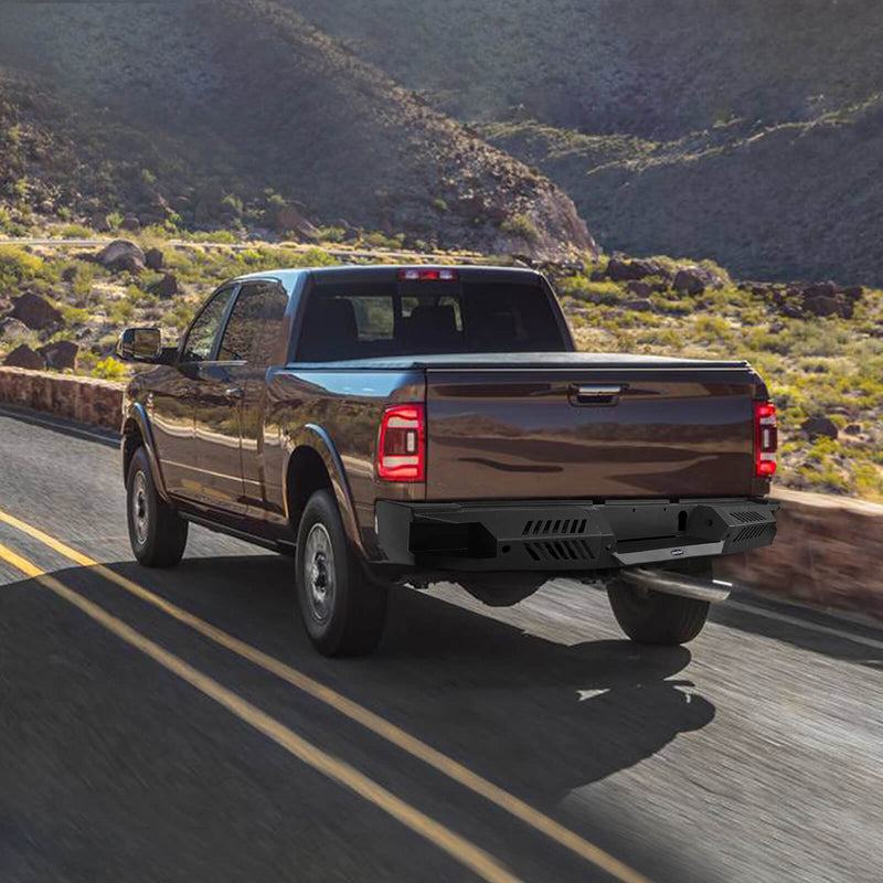 Load image into Gallery viewer, Dodge Ram 2500 Rear Bumper with OEM sensor holes HR Rear Bumper with LED Spotlights for 2019-2021 Dodge Ram 2500 BXG6301 6