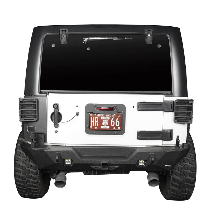 Load image into Gallery viewer, Hooke Road Rear License Plate Bracket with Light for Jeep Wrangler JK 2007-2018 MMR1805 Jeep Rear License Plate Bracket 4