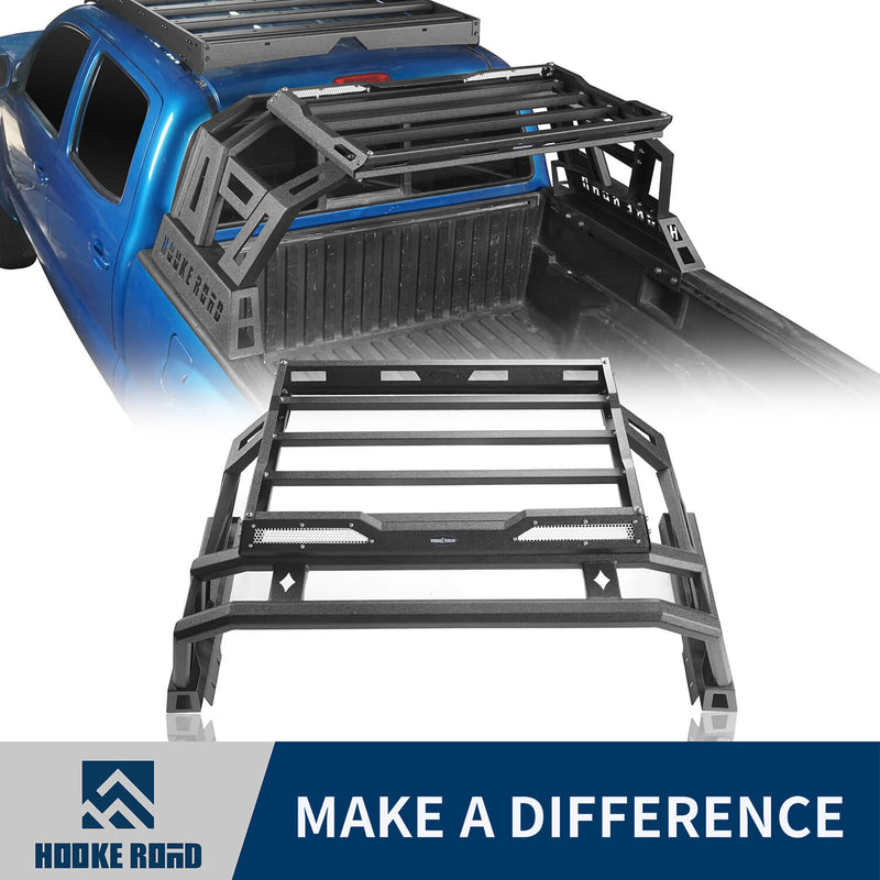 Load image into Gallery viewer, HookeRoad Toyota Tacoma Bed Rack Roll Bar for 2005-2023 Toyota Tacomab4004-1