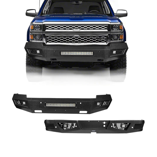 Hooke Road Chevrolet Front Bumper & Rear Bumper Combo(14-15 Chevy Silverado 1500)