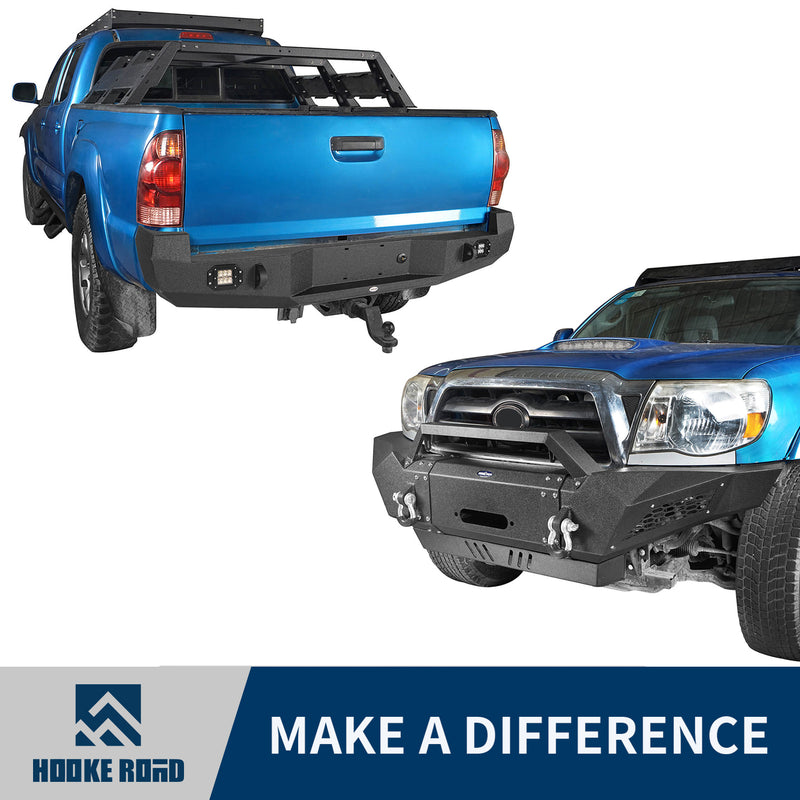 Load image into Gallery viewer, HookeRoad Tacoma Full Width Front Bumper & Rear Bumper for 2005-2015 Toyota Tacoma b40014011-1