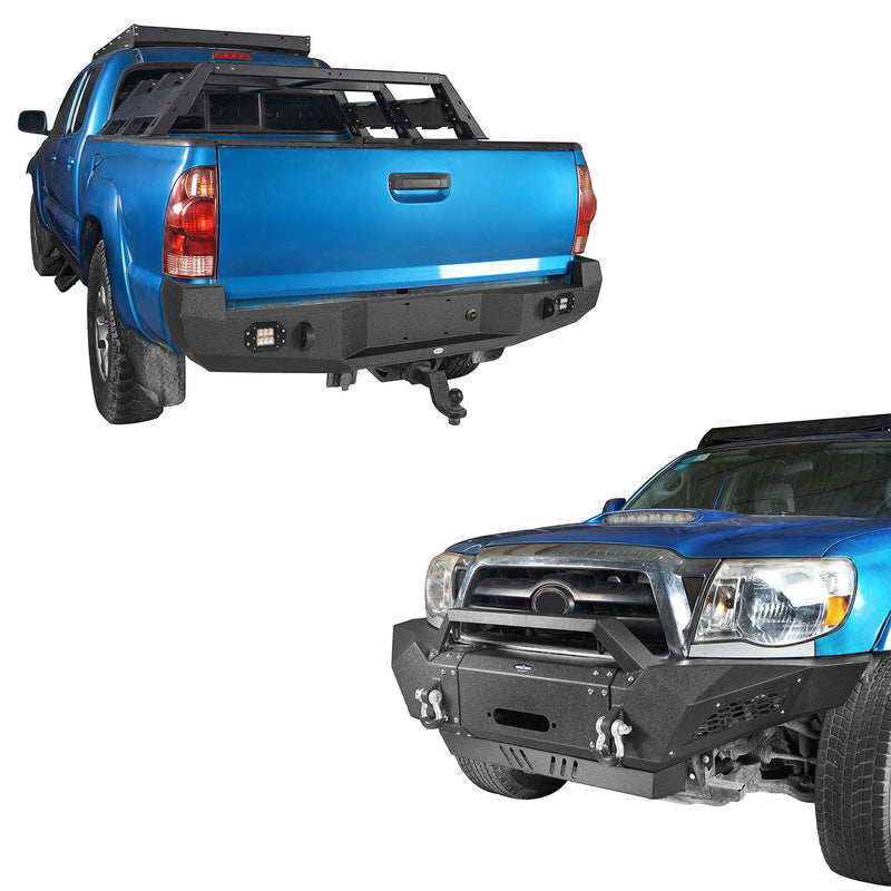 Load image into Gallery viewer, HookeRoad Tacoma Full Width Front Bumper & Rear Bumper for 2005-2015 Toyota Tacoma b40014011-2
