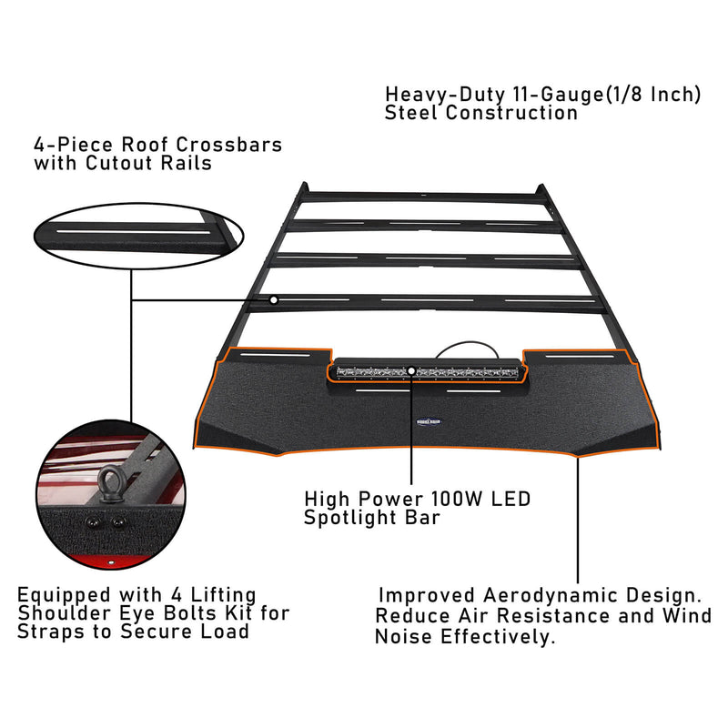 Load image into Gallery viewer, HookeRoad Toyota Tacoma Roof Rack Double Cab for 2005-2023 Toyota Tacoma Gen 2/3 b4020-1 13