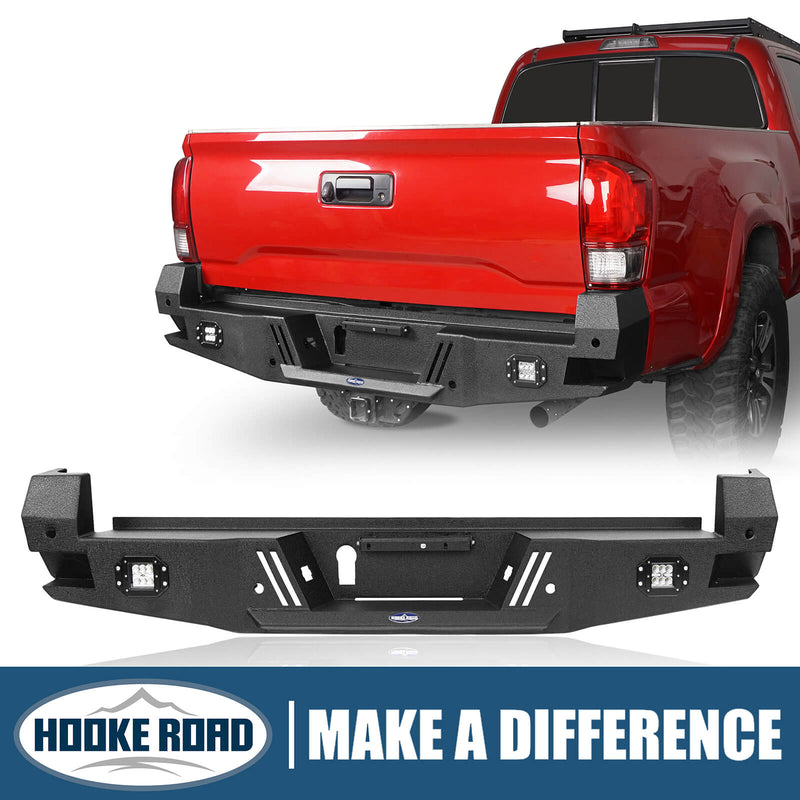 Load image into Gallery viewer, HookeRoad Tacoma Sensors Rear Bumper Replacement for 2016-2023 Toyota Tacoma 3rd Gen b4204-1-1