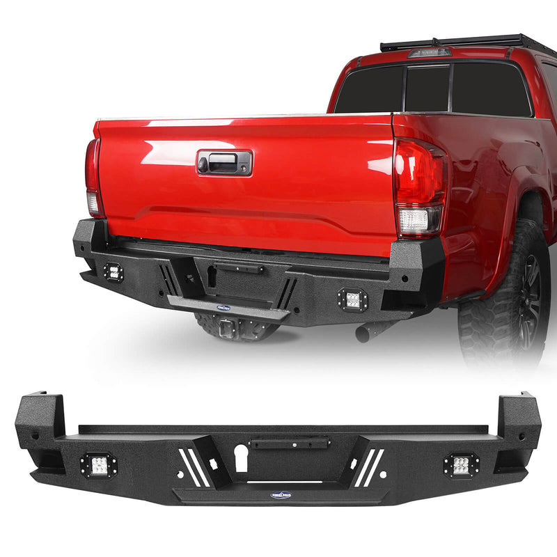 Load image into Gallery viewer, HookeRoad Tacoma Sensors Rear Bumper Replacement for 2016-2023 Toyota Tacoma 3rd Gen b4204-1-2