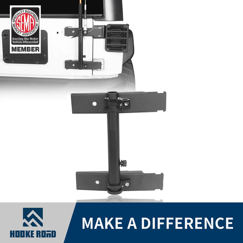 Load image into Gallery viewer, Hooke Road Tailgate Hinge Mounted Single Flag & Antenna Holder(07-18 Jeep Wrangler JK)