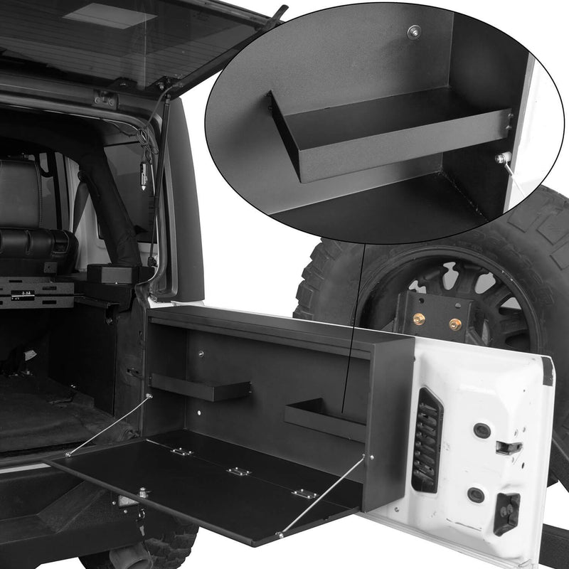 Load image into Gallery viewer, Hooke Road Tailgate Table Storage Lock Box (15-18 Jeep Wrangler JK)