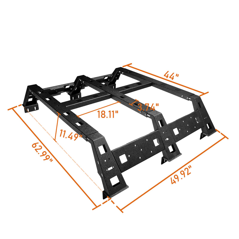 Load image into Gallery viewer, HookeRoad Toyota Tacoma Bed Rack for 2005-2023 Toyota Tacoma b4009 9