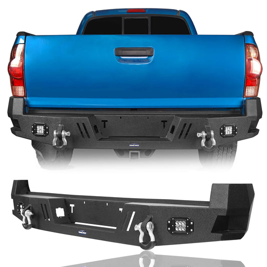 HookeRoad Toyota Tacoma Rear Bumper for 2005-2015 Toyota Tacoma 2nd Genb4022-3
