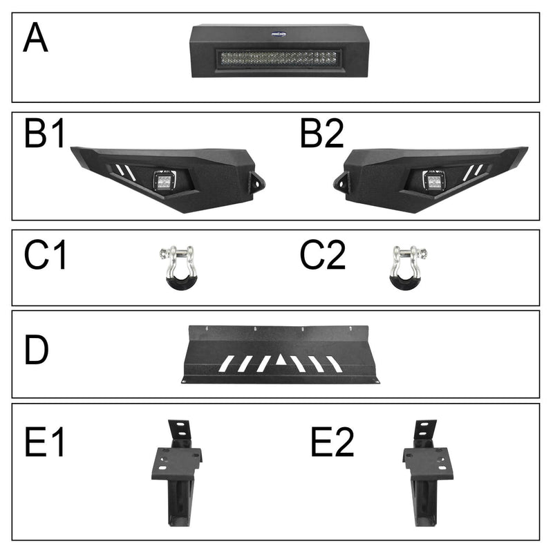 Load image into Gallery viewer, HookeRoad Full Width Front Bumper w/LED Lights for 2014-2021 Toyota Tundra b5000+b5001 16