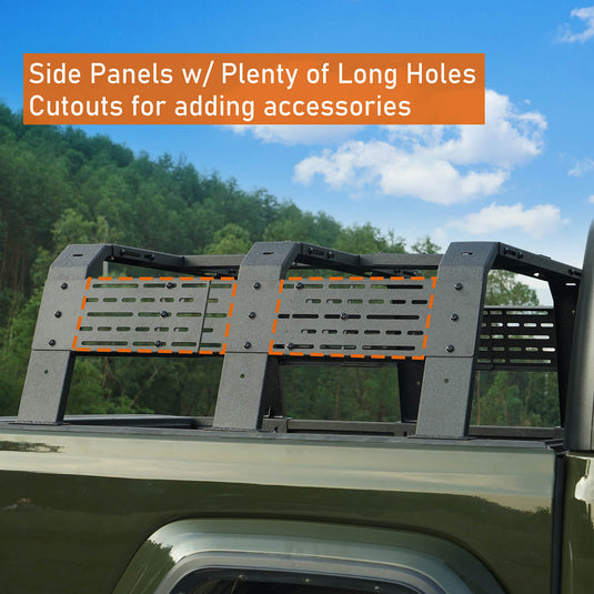 18.8" High Overland Bed Rack (Ford Ranger & GMC Canyon & Chevrolet Colorado & Jeep Gladiator JT 6' Bed)- Hooke Road