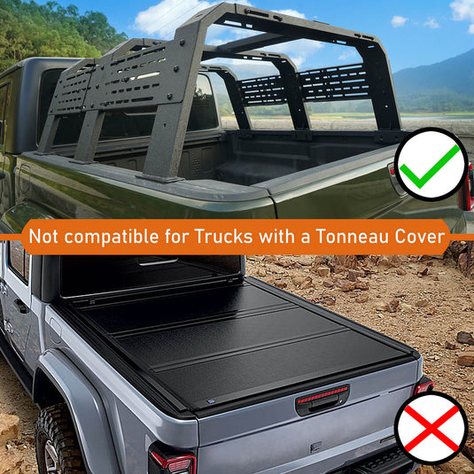 18.8" High Overland Bed Rack (Ford Ranger & GMC Canyon & Chevrolet Colorado & Jeep Gladiator JT 6' Bed)- Hooke Road