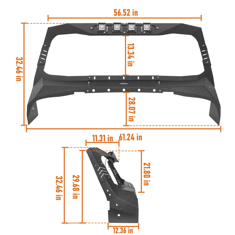 Load image into Gallery viewer, Hooke Road Windshield Frame Cover Visor Cowl Armor w/Lights(97-06 Jeep Wrangler TJ)