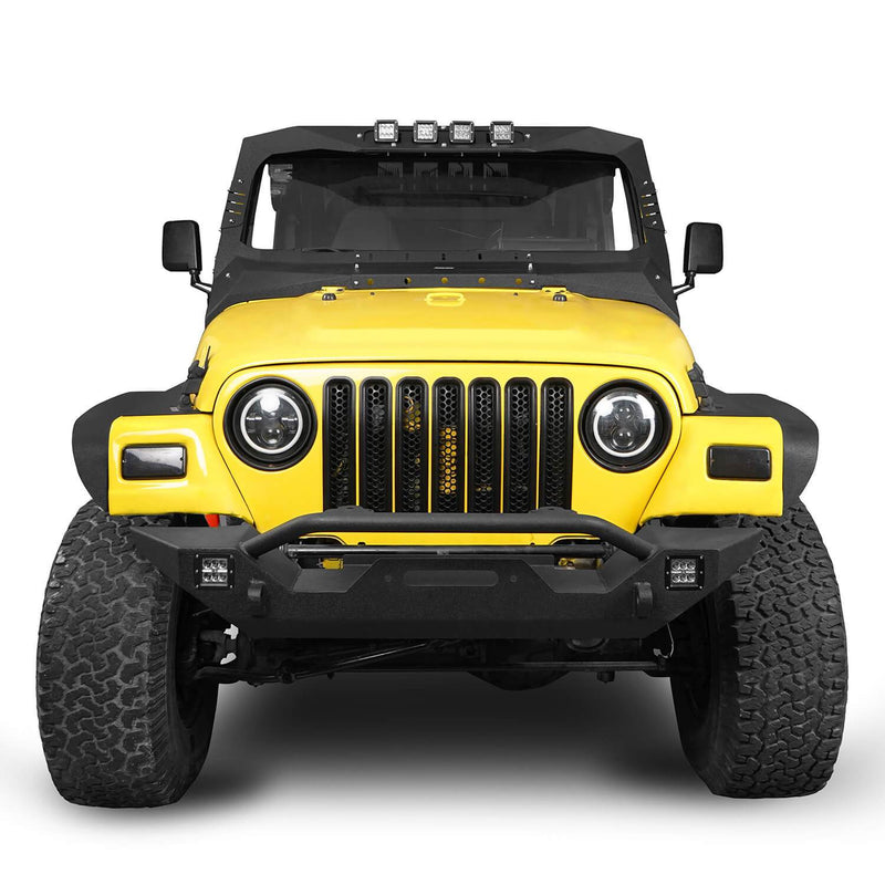 Load image into Gallery viewer, Hooke Road Windshield Frame Cover Visor Cowl Armor w/Lights(97-06 Jeep Wrangler TJ)