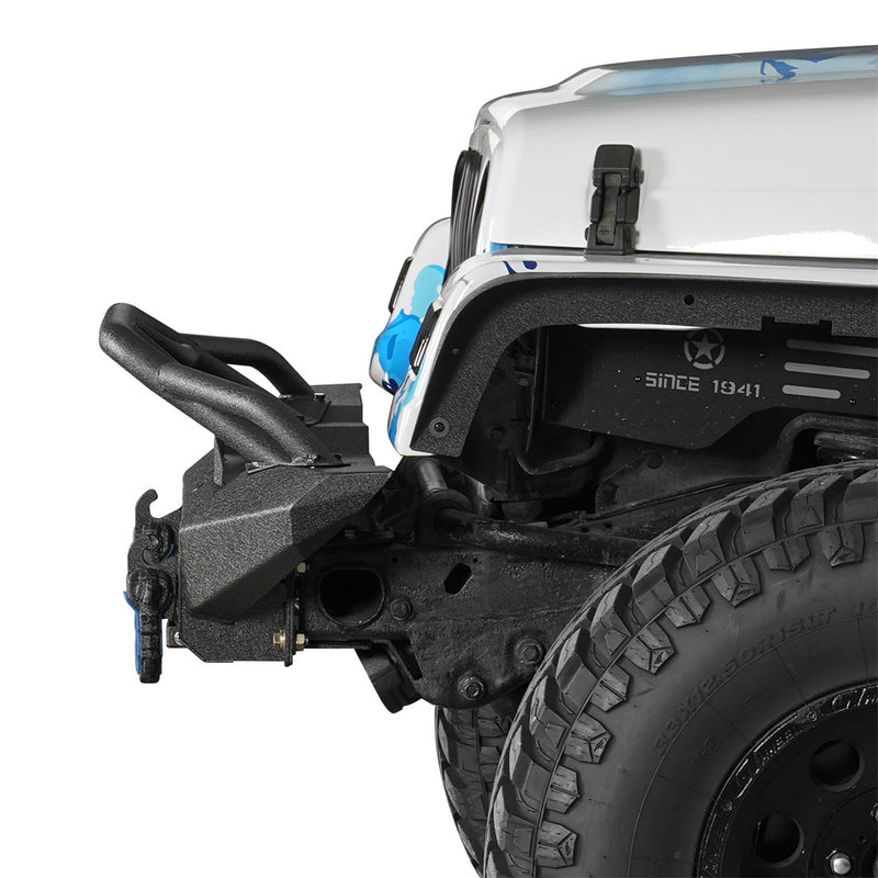 Load image into Gallery viewer, Steel Front Bumper for 1987-2006 Jeep Wrangler YJ &amp; Wrangler TJ Hooke Road b1090 3
