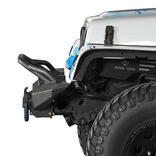 Steel Front Bumper for 1987-2006 Jeep Wrangler YJ & Wrangler TJ Hooke Road b1090 3