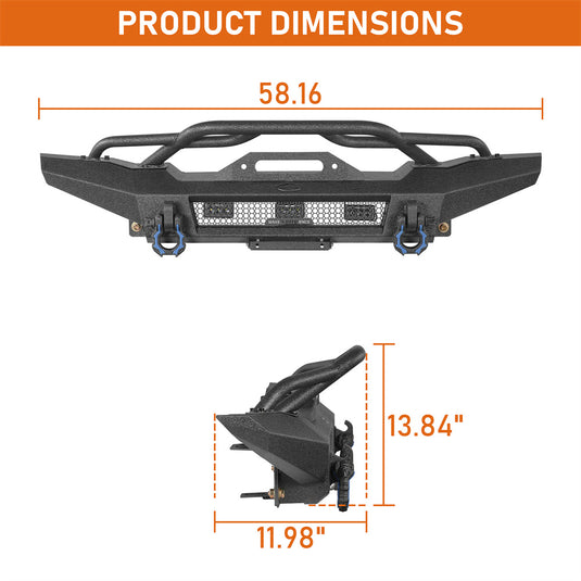 Steel Front Bumper for 1987-2006 Jeep Wrangler YJ & Wrangler TJ Hooke Road b1090 5