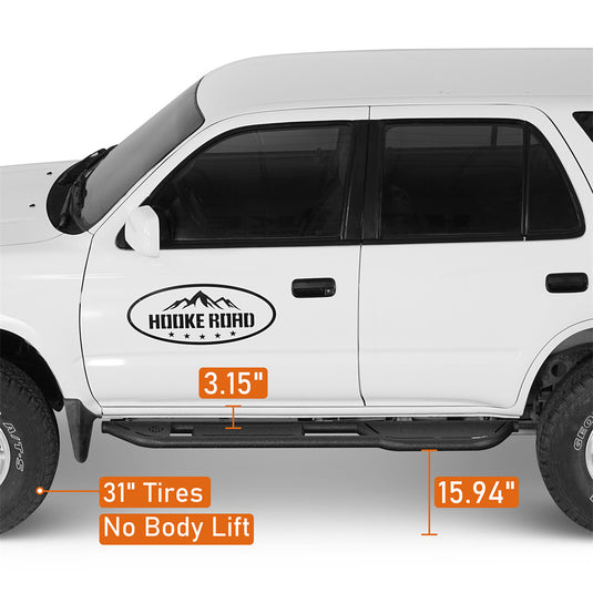 1996-2002 Toyota 4Runner 3rd Gen Side Steps w/Non-slip Step Pads Hooke Road b7850s 6