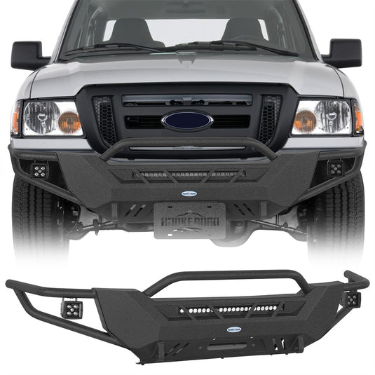 Hooke Road 1998-2011 Ford Ranger Tube Front Bumper with Winch Plate & Skid Plate b8823 1